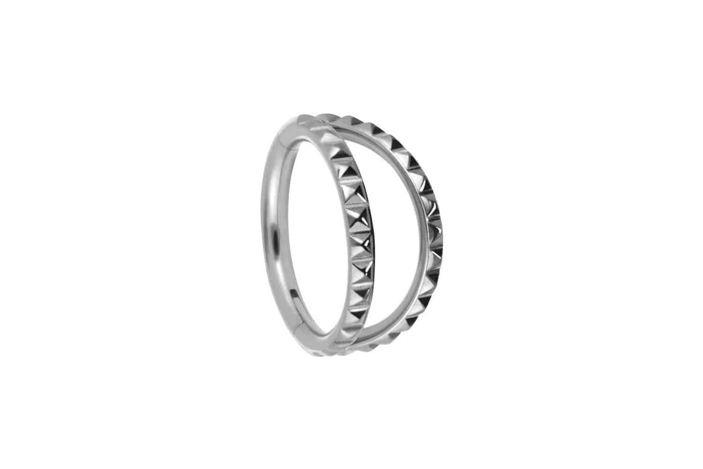 PIERCINGLINE Piercing-Set Titan Segmentring Clicker 2 RINGE + NIETEN (Clicker / 1 Stk) von PIERCINGLINE