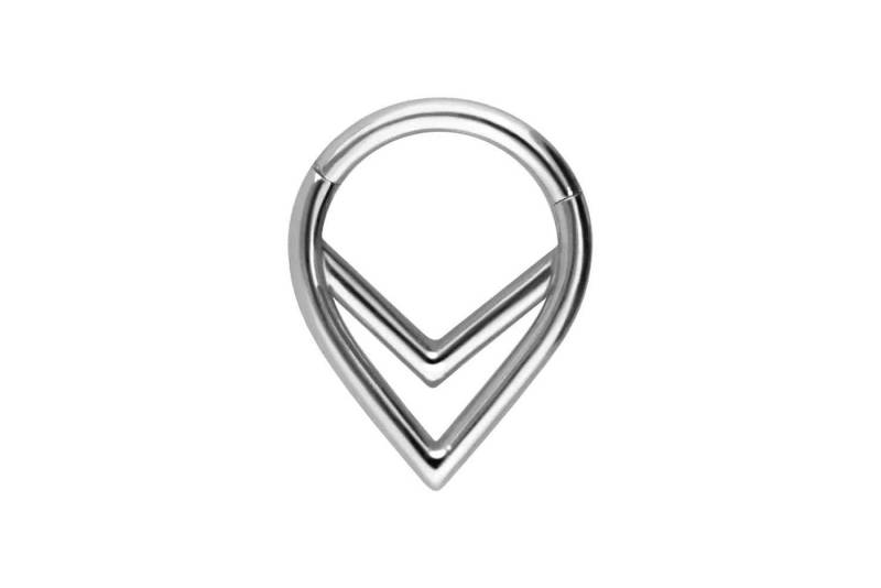 PIERCINGLINE Nasenpiercing Titan Segmentring Clicker 2 SPITZE RINGE (Clicker / 1 Stk) von PIERCINGLINE