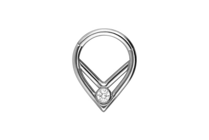 PIERCINGLINE Piercing-Set Titan Segmentring Clicker 2 SPITZE RINGE + KRISTALL (Clicker / 1 Stk) von PIERCINGLINE