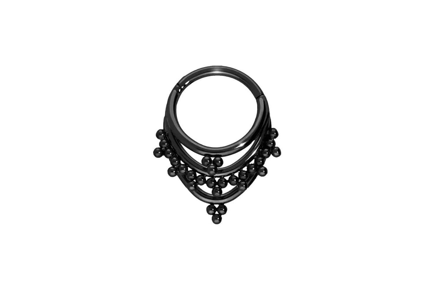 PIERCINGLINE Piercing-Set Titan Segmentring Clicker 3 RINGE + KUGELDREIECKE (Clicker / 1 Stk) von PIERCINGLINE