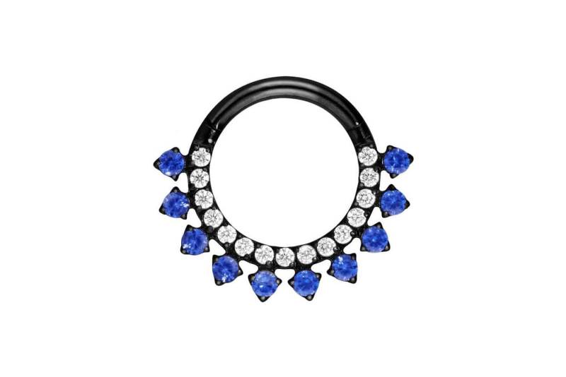 PIERCINGLINE Piercing-Set Titan Segmentring Clicker EINGEFASSTE KRISTALLE (Clicker / 1 Stk) von PIERCINGLINE