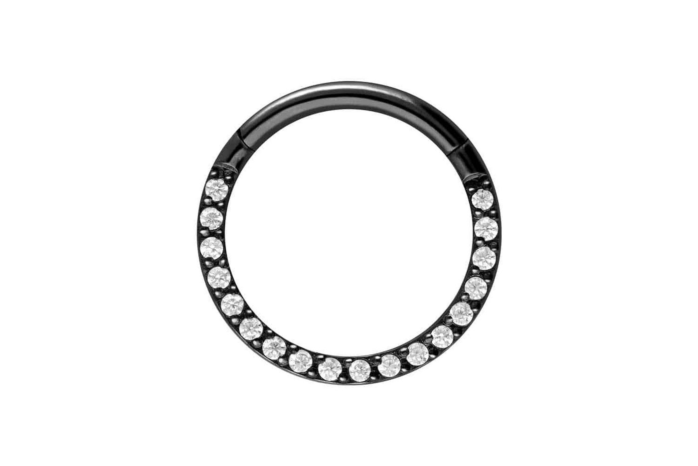 PIERCINGLINE Piercing-Set Titan Segmentring Clicker EINGEFASSTE KRISTALLE (Clicker / 1 Stk) von PIERCINGLINE
