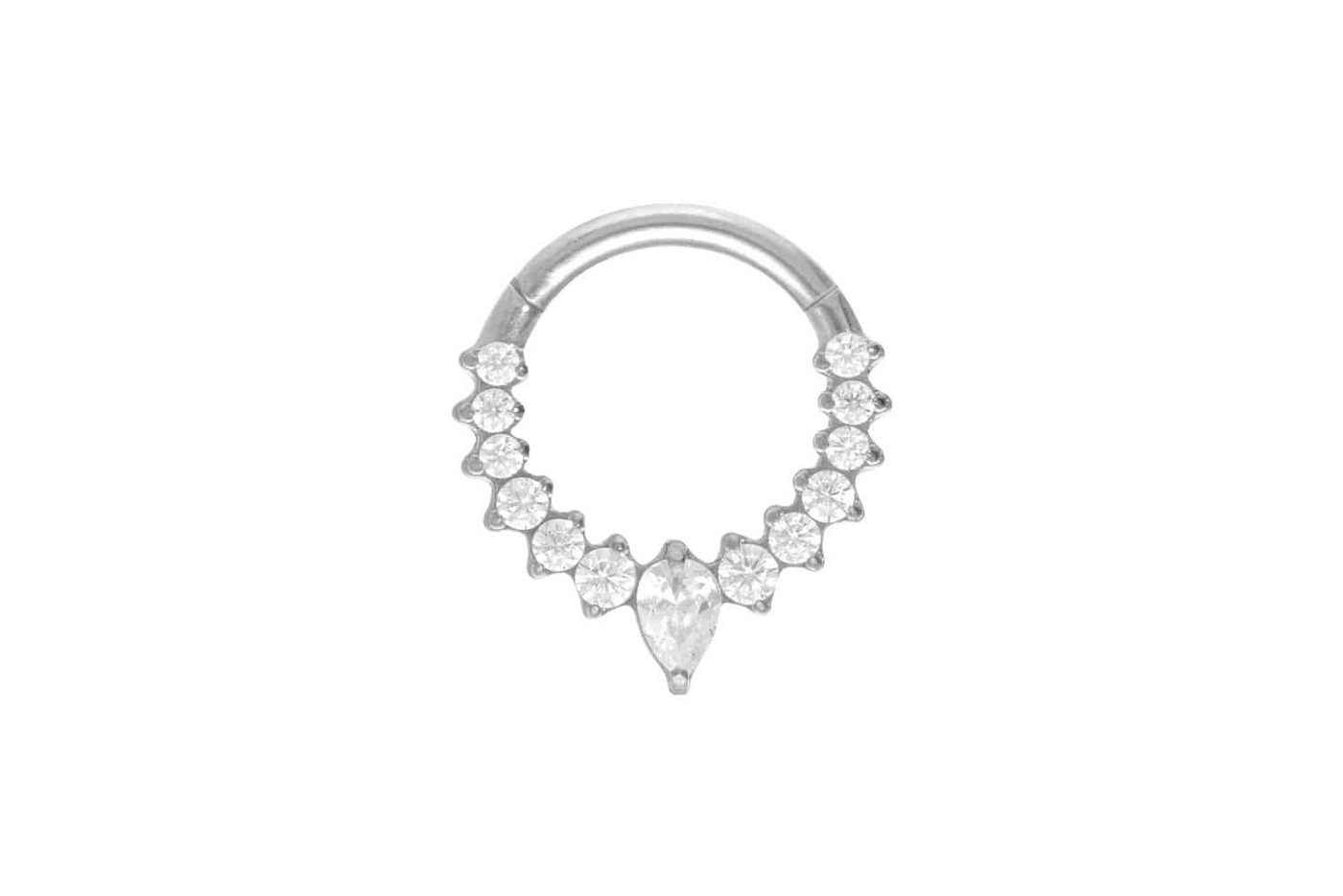 PIERCINGLINE Piercing-Set Titan Segmentring Clicker EINGEFASSTE KRISTALLE (Clicker / 1 Stk) von PIERCINGLINE