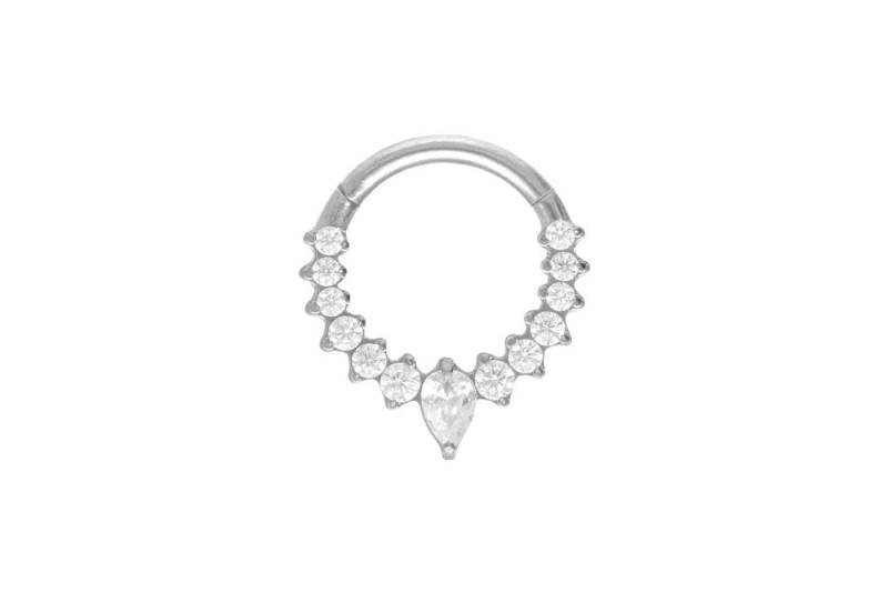 PIERCINGLINE Piercing-Set Titan Segmentring Clicker EINGEFASSTE KRISTALLE (Clicker / 1 Stk) von PIERCINGLINE