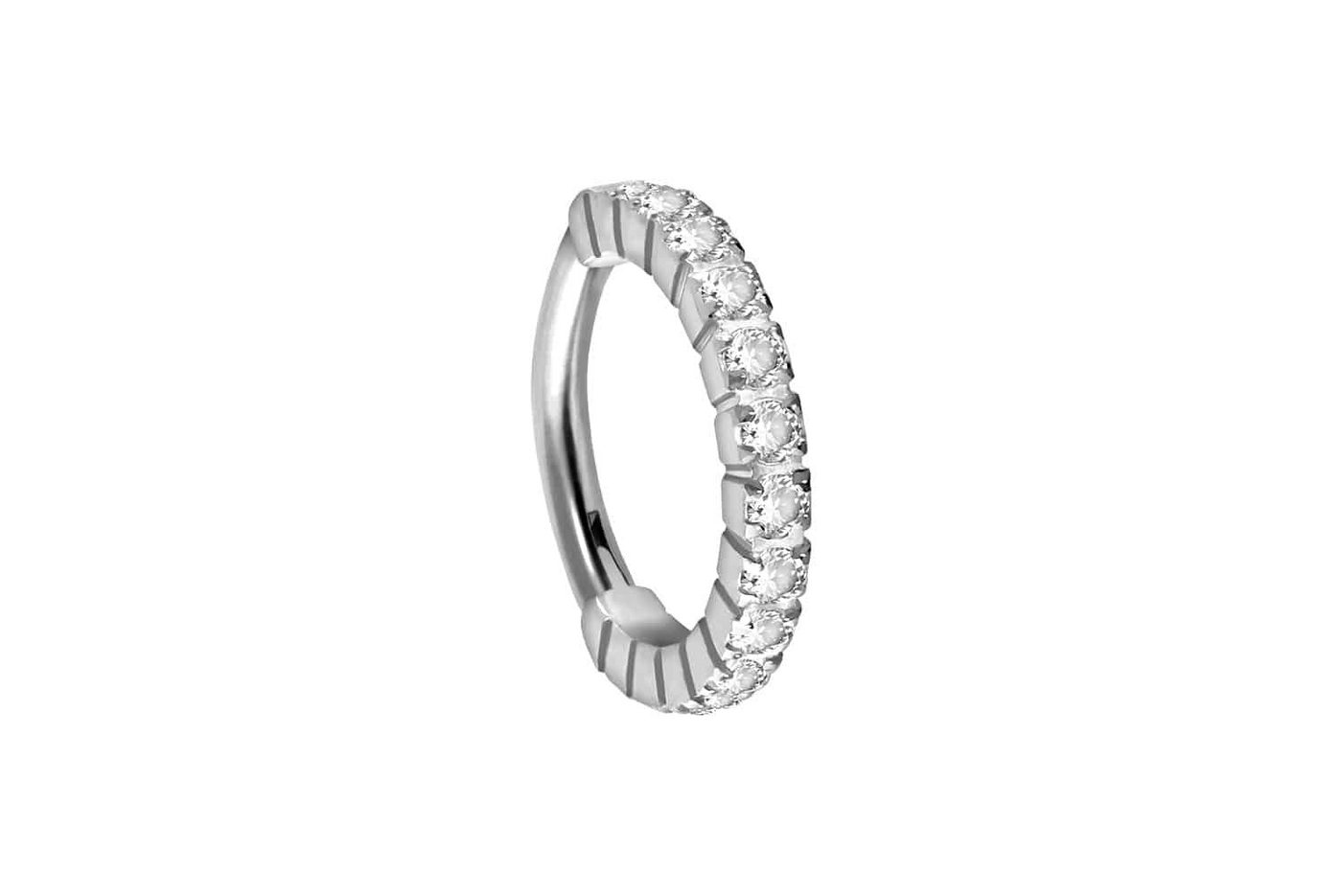 PIERCINGLINE Piercing-Set Titan Segmentring Clicker EINGEFASSTE KRISTALLE (Clicker / 1 Stk) von PIERCINGLINE