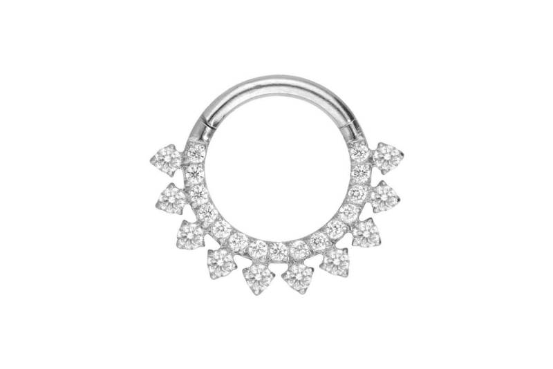 PIERCINGLINE Piercing-Set Titan Segmentring Clicker EINGEFASSTE KRISTALLE (Clicker / 1 Stk) von PIERCINGLINE