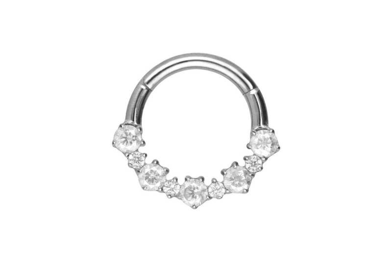 PIERCINGLINE Piercing-Set Titan Segmentring Clicker EINGEFASSTE KRISTALLE (Clicker / 1 Stk) von PIERCINGLINE