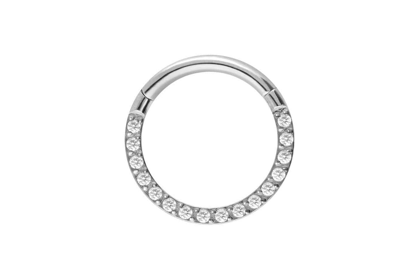 PIERCINGLINE Piercing-Set Titan Segmentring Clicker EINGEFASSTE KRISTALLE (Clicker / 1 Stk) von PIERCINGLINE