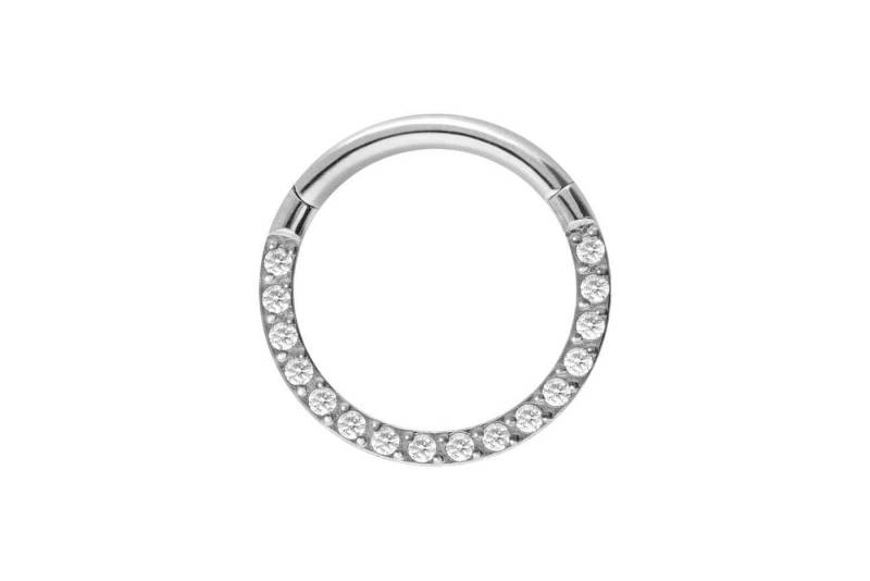 PIERCINGLINE Piercing-Set Titan Segmentring Clicker EINGEFASSTE KRISTALLE (Clicker / 1 Stk) von PIERCINGLINE