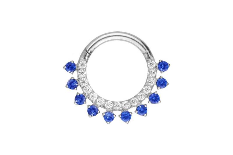 PIERCINGLINE Piercing-Set Titan Segmentring Clicker EINGEFASSTE KRISTALLE (Clicker / 1 Stk) von PIERCINGLINE