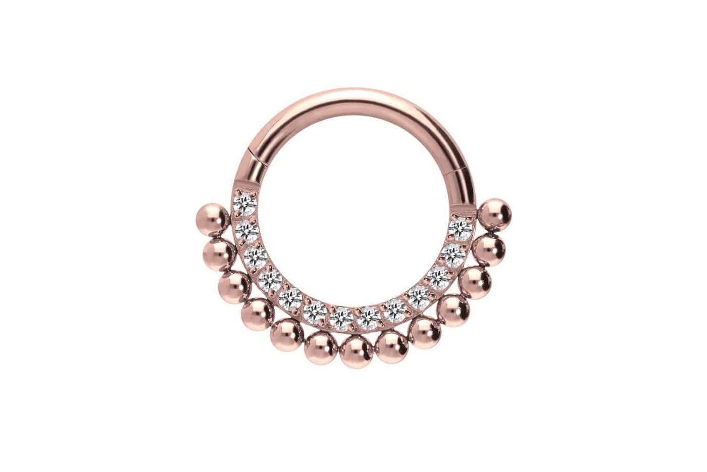 PIERCINGLINE Piercing-Set Titan Segmentring Clicker EINGEFASSTE KRISTALLE + KUGELN (Clicker / 1 Stk) von PIERCINGLINE