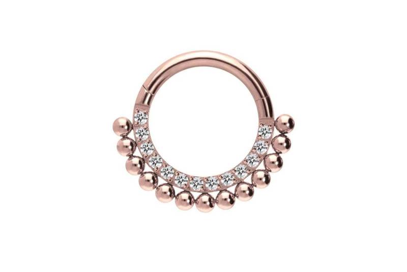 PIERCINGLINE Piercing-Set Titan Segmentring Clicker EINGEFASSTE KRISTALLE + KUGELN (Clicker / 1 Stk) von PIERCINGLINE