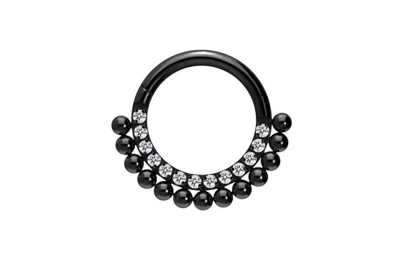 PIERCINGLINE Piercing-Set Titan Segmentring Clicker EINGEFASSTE KRISTALLE + KUGELN (Clicker / 1 Stk) von PIERCINGLINE