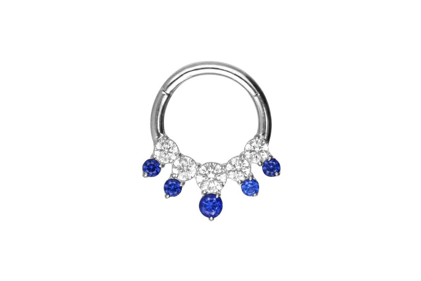 PIERCINGLINE Piercing-Set Titan Segmentring Clicker EINGEFASSTE KRISTALLE ZWEIFARBIG (Clicker / 1 Stk) von PIERCINGLINE