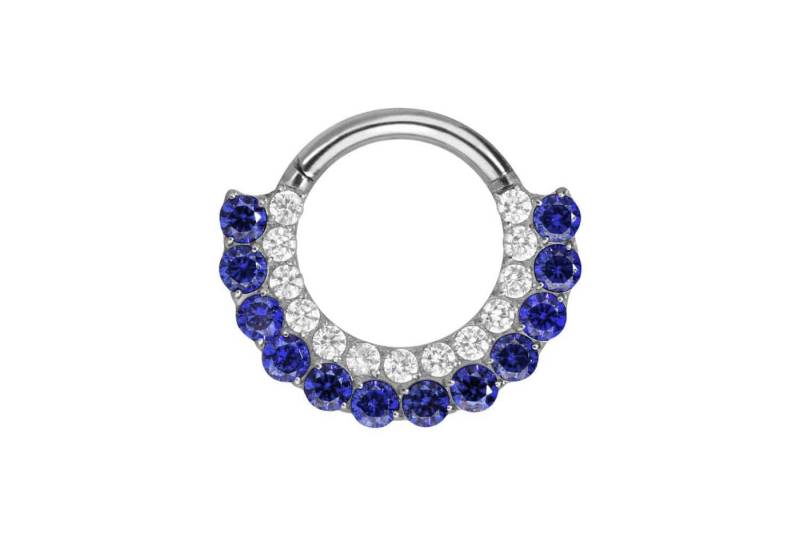 PIERCINGLINE Piercing-Set Titan Segmentring Clicker EINGEFASSTE KRISTALLE ZWEIFARBIG (Clicker / 1 Stk) von PIERCINGLINE