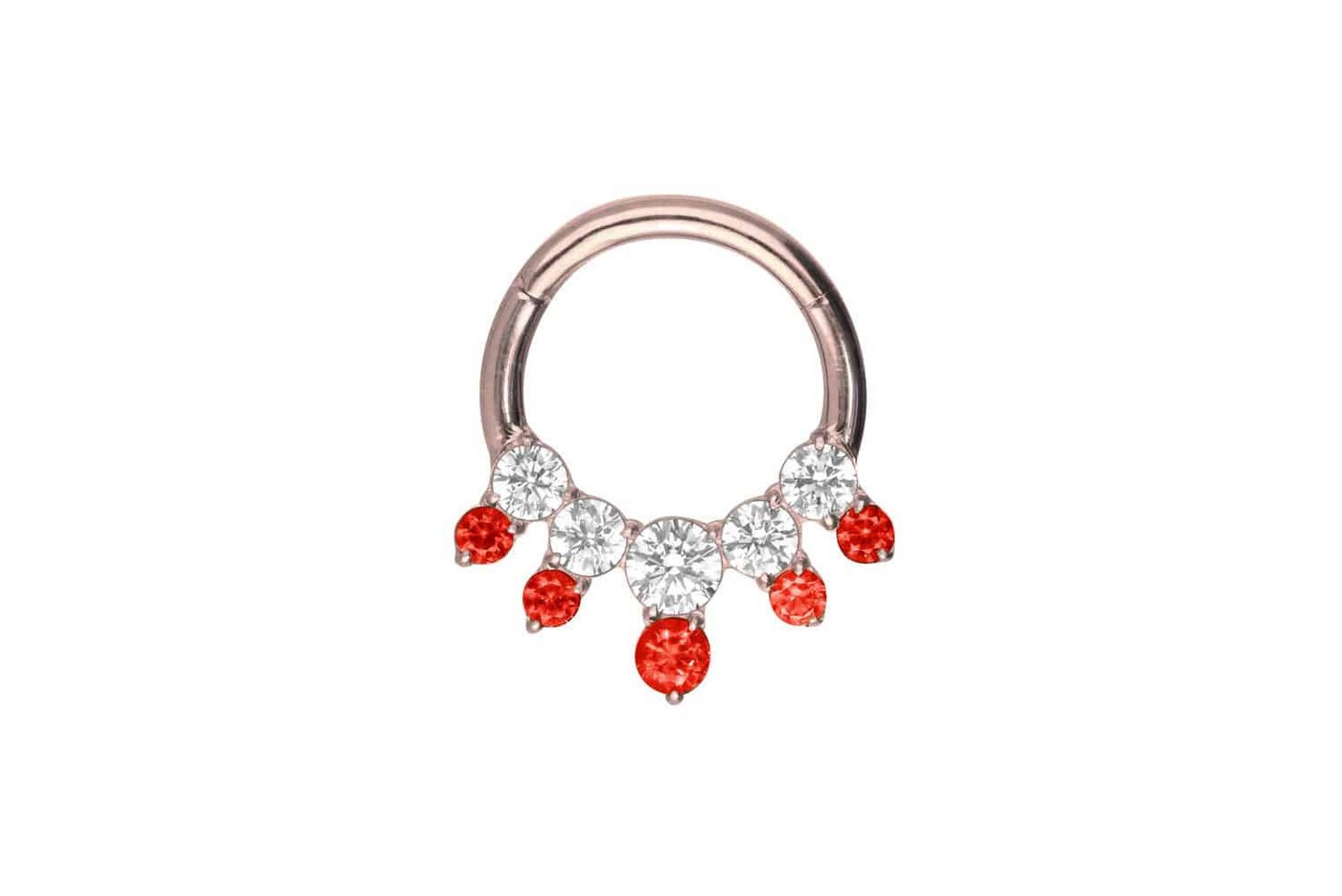 PIERCINGLINE Piercing-Set Titan Segmentring Clicker EINGEFASSTE KRISTALLE ZWEIFARBIG (Clicker / 1 Stk) von PIERCINGLINE