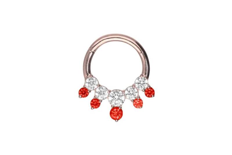 PIERCINGLINE Piercing-Set Titan Segmentring Clicker EINGEFASSTE KRISTALLE ZWEIFARBIG (Clicker / 1 Stk) von PIERCINGLINE