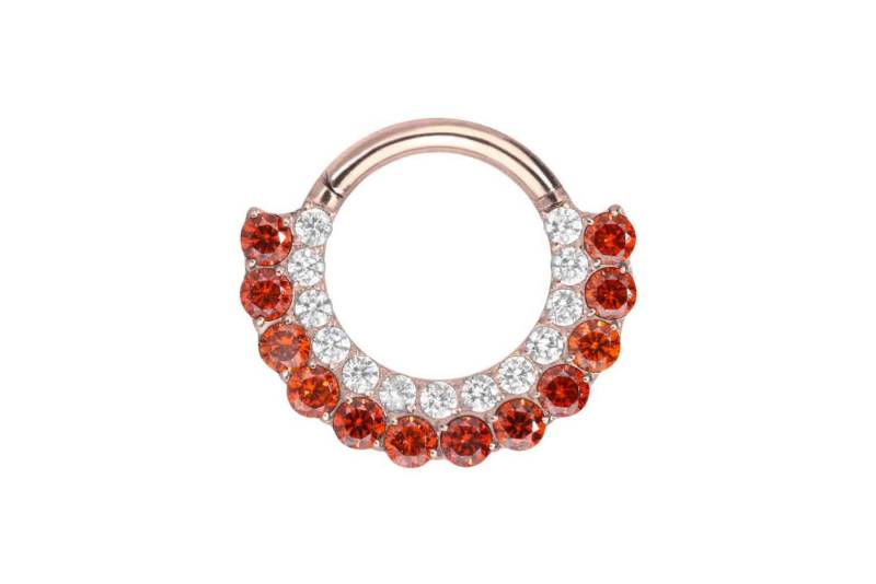 PIERCINGLINE Piercing-Set Titan Segmentring Clicker EINGEFASSTE KRISTALLE ZWEIFARBIG (Clicker / 1 Stk) von PIERCINGLINE