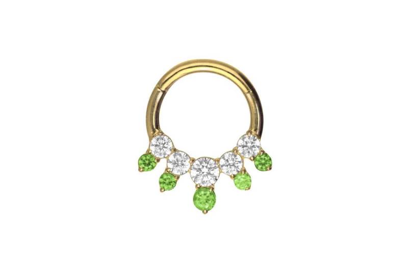 PIERCINGLINE Piercing-Set Titan Segmentring Clicker EINGEFASSTE KRISTALLE ZWEIFARBIG (Clicker / 1 Stk) von PIERCINGLINE