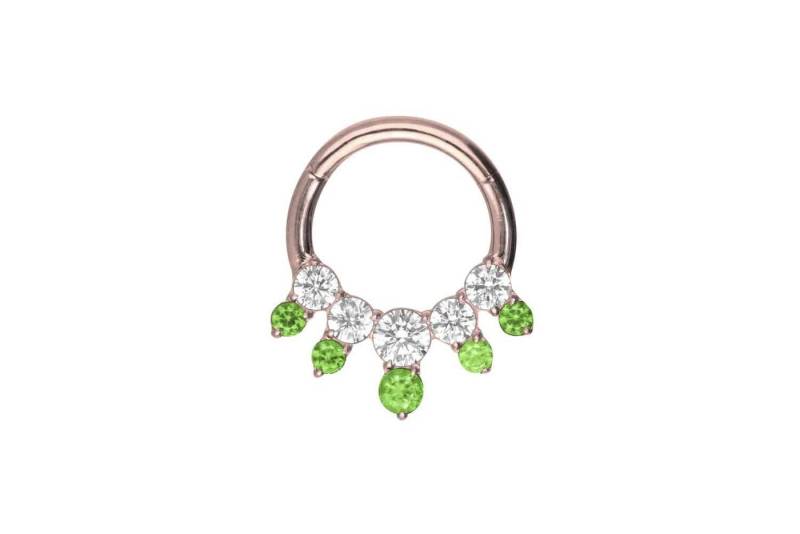 PIERCINGLINE Piercing-Set Titan Segmentring Clicker EINGEFASSTE KRISTALLE ZWEIFARBIG (Clicker / 1 Stk) von PIERCINGLINE