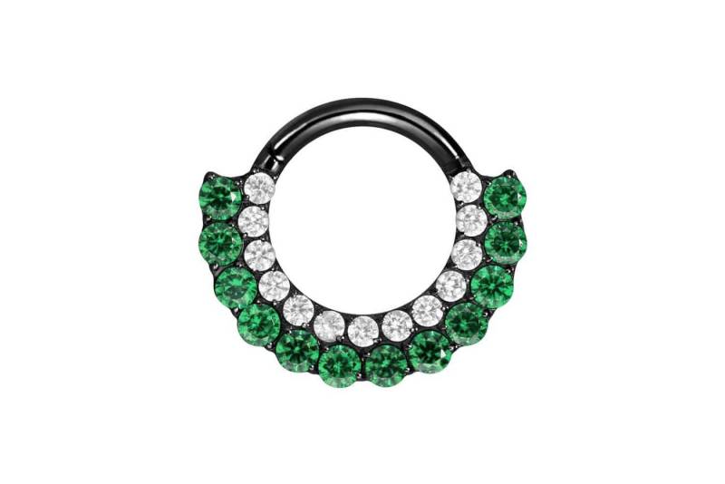 PIERCINGLINE Piercing-Set Titan Segmentring Clicker EINGEFASSTE KRISTALLE ZWEIFARBIG (Clicker / 1 Stk) von PIERCINGLINE
