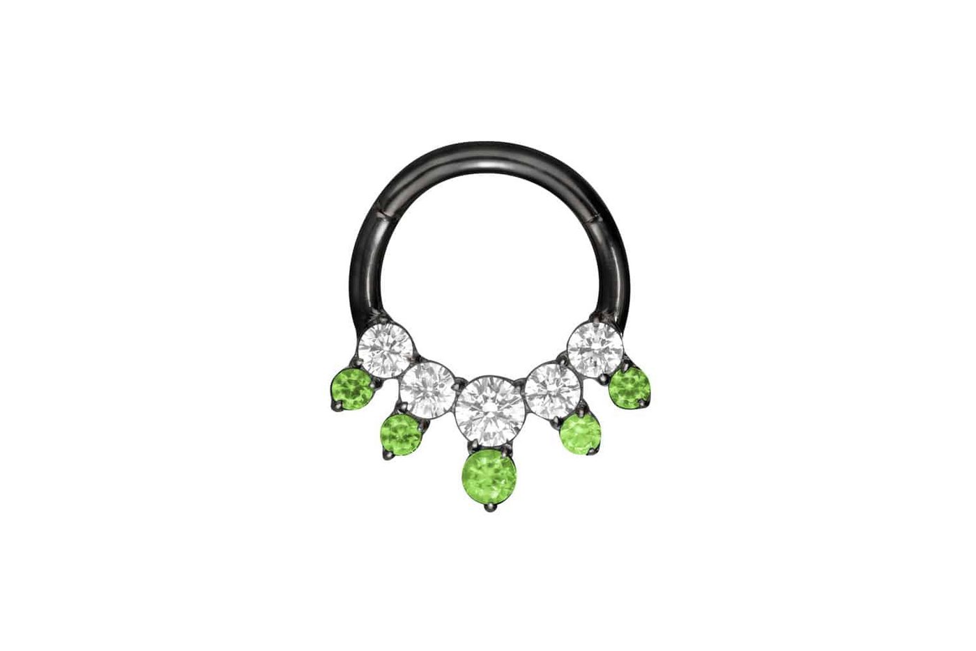 PIERCINGLINE Piercing-Set Titan Segmentring Clicker EINGEFASSTE KRISTALLE ZWEIFARBIG (Clicker / 1 Stk) von PIERCINGLINE