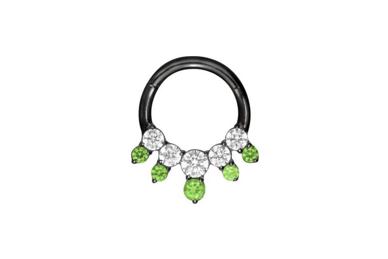 PIERCINGLINE Piercing-Set Titan Segmentring Clicker EINGEFASSTE KRISTALLE ZWEIFARBIG (Clicker / 1 Stk) von PIERCINGLINE