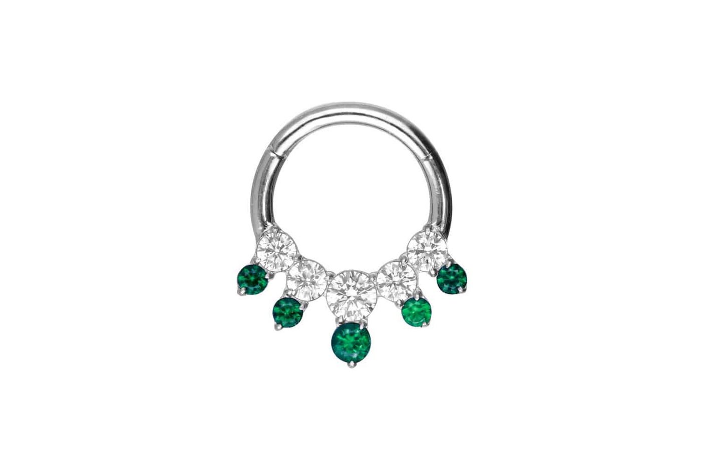 PIERCINGLINE Nasenpiercing Titan Segmentring Clicker EINGEFASSTE KRISTALLE ZWEIFARBIG (Clicker / 1 Stk) von PIERCINGLINE