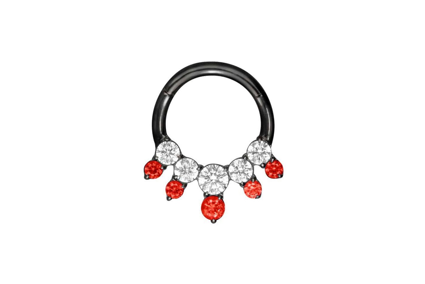 PIERCINGLINE Piercing-Set Titan Segmentring Clicker EINGEFASSTE KRISTALLE ZWEIFARBIG (Clicker / 1 Stk) von PIERCINGLINE