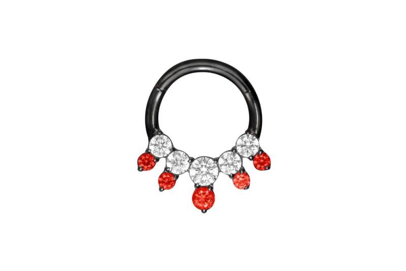 PIERCINGLINE Piercing-Set Titan Segmentring Clicker EINGEFASSTE KRISTALLE ZWEIFARBIG (Clicker / 1 Stk) von PIERCINGLINE