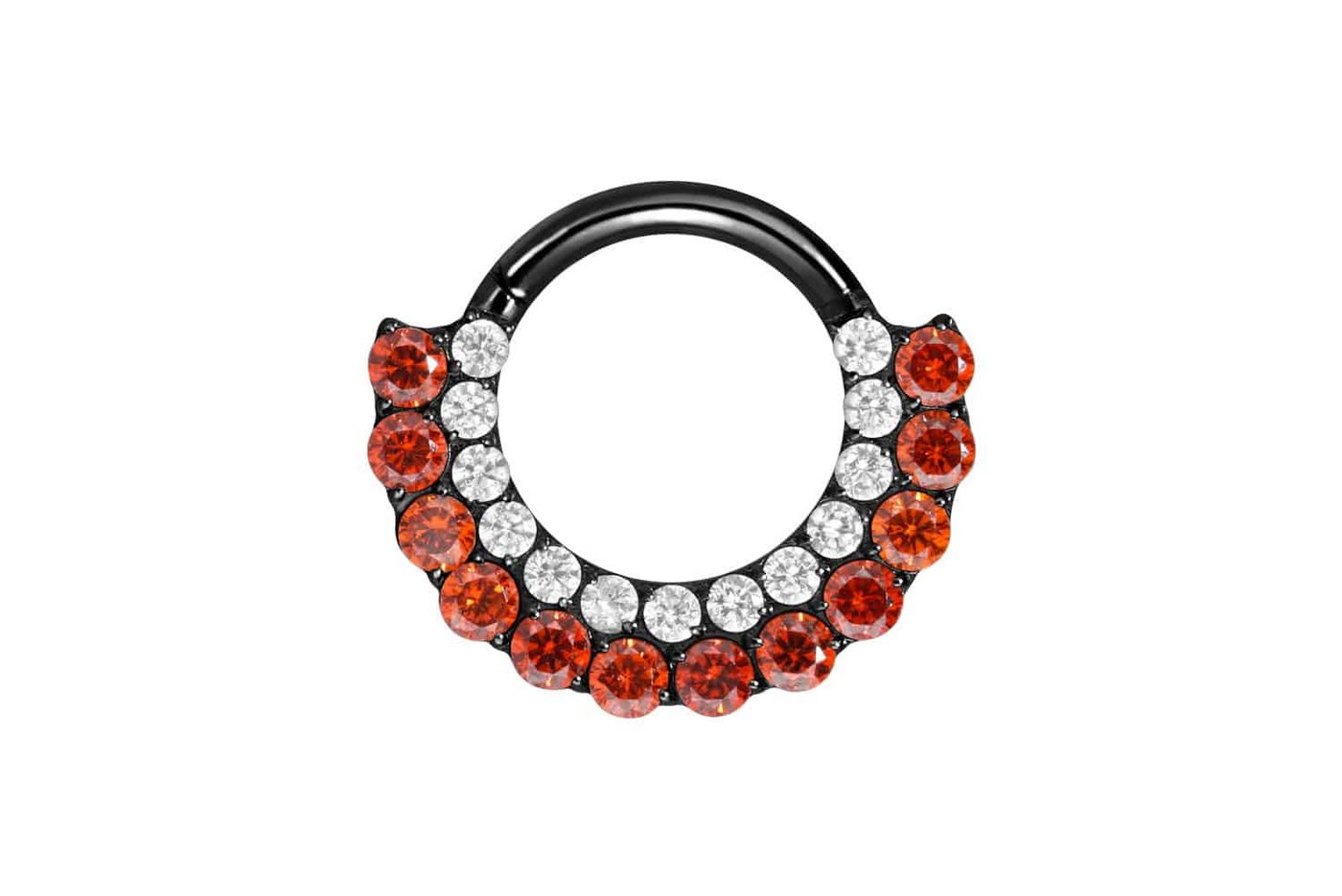 PIERCINGLINE Piercing-Set Titan Segmentring Clicker EINGEFASSTE KRISTALLE ZWEIFARBIG (Clicker / 1 Stk) von PIERCINGLINE