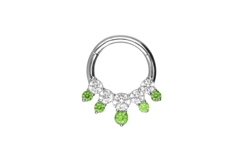 PIERCINGLINE Piercing-Set Titan Segmentring Clicker EINGEFASSTE KRISTALLE ZWEIFARBIG (Clicker / 1 Stk) von PIERCINGLINE