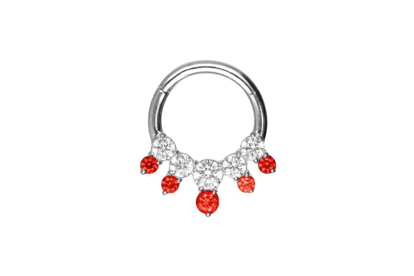 PIERCINGLINE Piercing-Set Titan Segmentring Clicker EINGEFASSTE KRISTALLE ZWEIFARBIG (Clicker / 1 Stk) von PIERCINGLINE