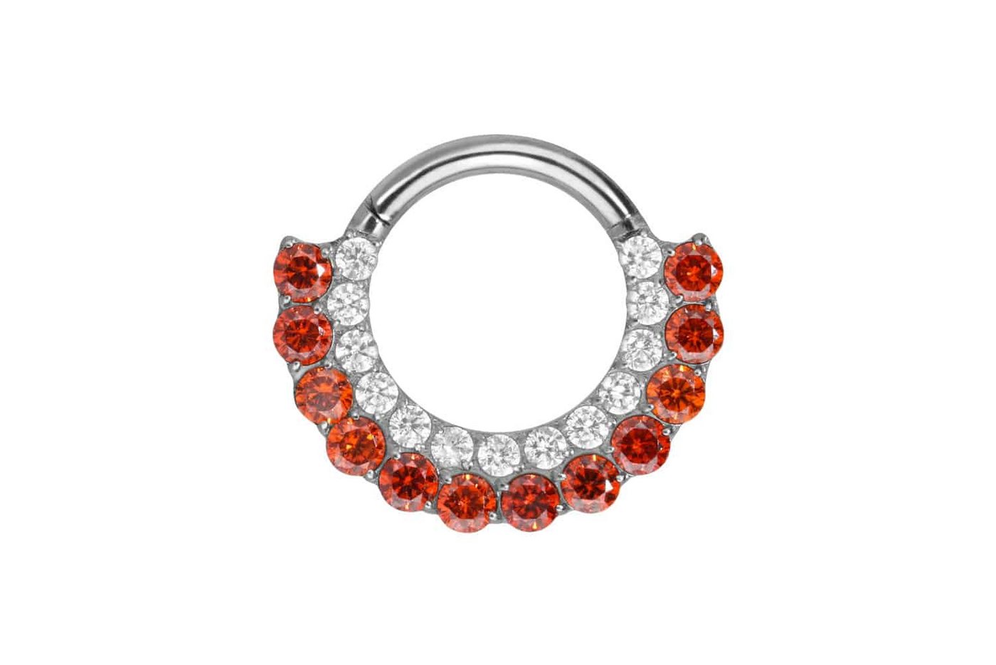 PIERCINGLINE Piercing-Set Titan Segmentring Clicker EINGEFASSTE KRISTALLE ZWEIFARBIG (Clicker / 1 Stk) von PIERCINGLINE