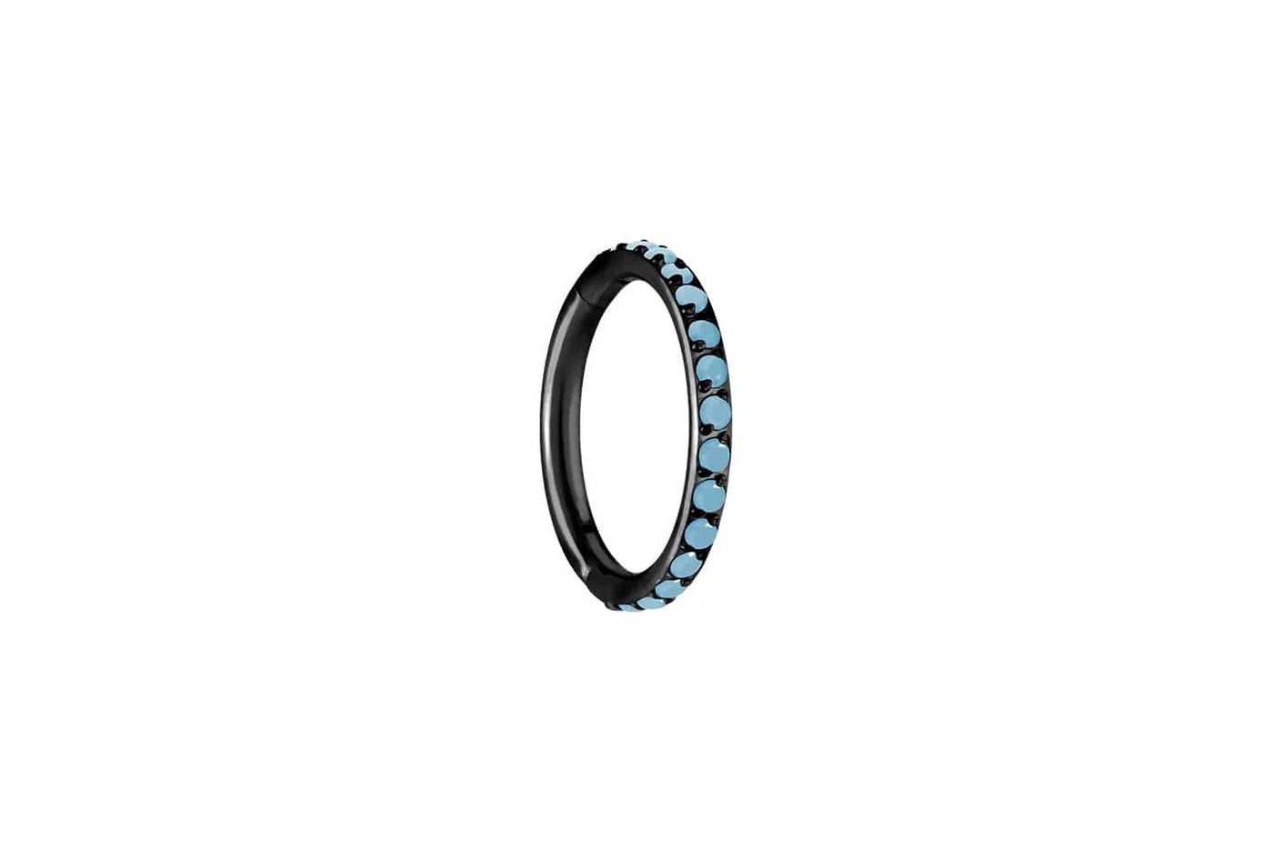 PIERCINGLINE Piercing-Set Titan Segmentring Clicker EINGEFASSTE SYNTHETISCHE TÜRKISE (Clicker / 1 Stk) von PIERCINGLINE