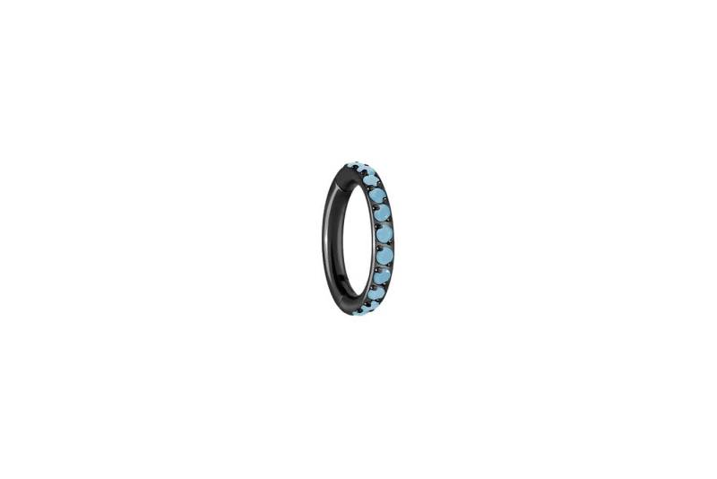 PIERCINGLINE Piercing-Set Titan Segmentring Clicker EINGEFASSTE SYNTHETISCHE TÜRKISE (Clicker / 1 Stk) von PIERCINGLINE