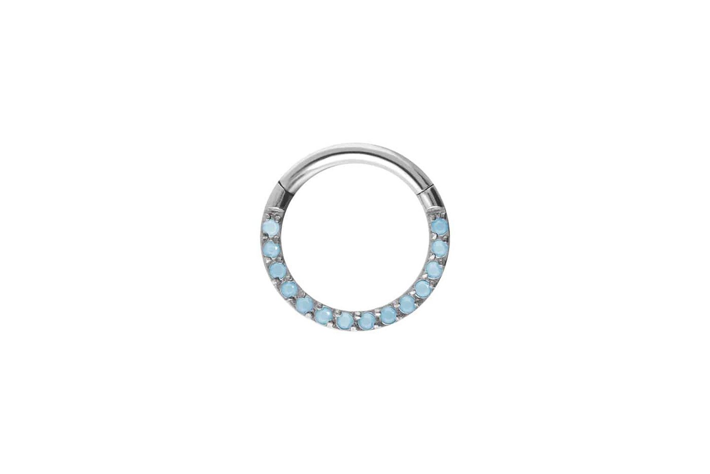 PIERCINGLINE Piercing-Set Titan Segmentring Clicker EINGEFASSTE SYNTHETISCHE TÜRKISE (Clicker / 1 Stk) von PIERCINGLINE