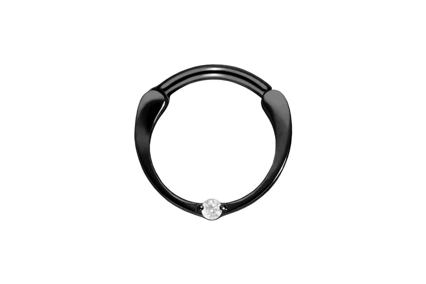 PIERCINGLINE Piercing-Set Titan Segmentring Clicker EINGEFASSTER KRISTALL (Clicker / 1 Stk) von PIERCINGLINE