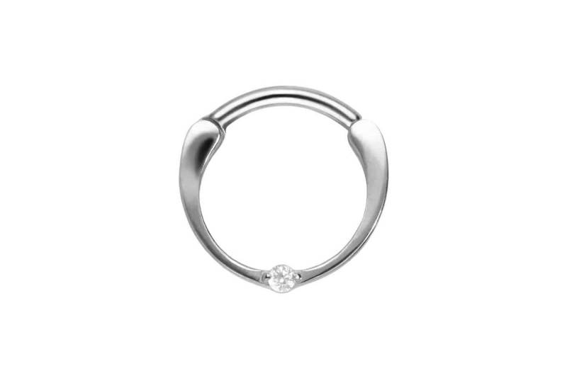 PIERCINGLINE Piercing-Set Titan Segmentring Clicker EINGEFASSTER KRISTALL (Clicker / 1 Stk) von PIERCINGLINE