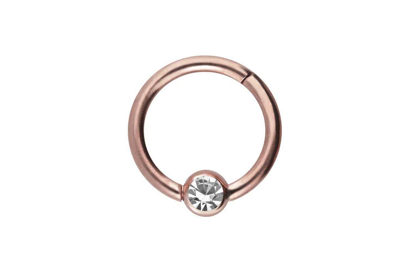 PIERCINGLINE Piercing-Set Titan Segmentring Clicker KRISTALL (Clicker / 1 Stk) von PIERCINGLINE