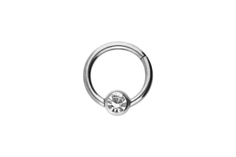 PIERCINGLINE Piercing-Set Titan Segmentring Clicker KRISTALL (Clicker / 1 Stk) von PIERCINGLINE