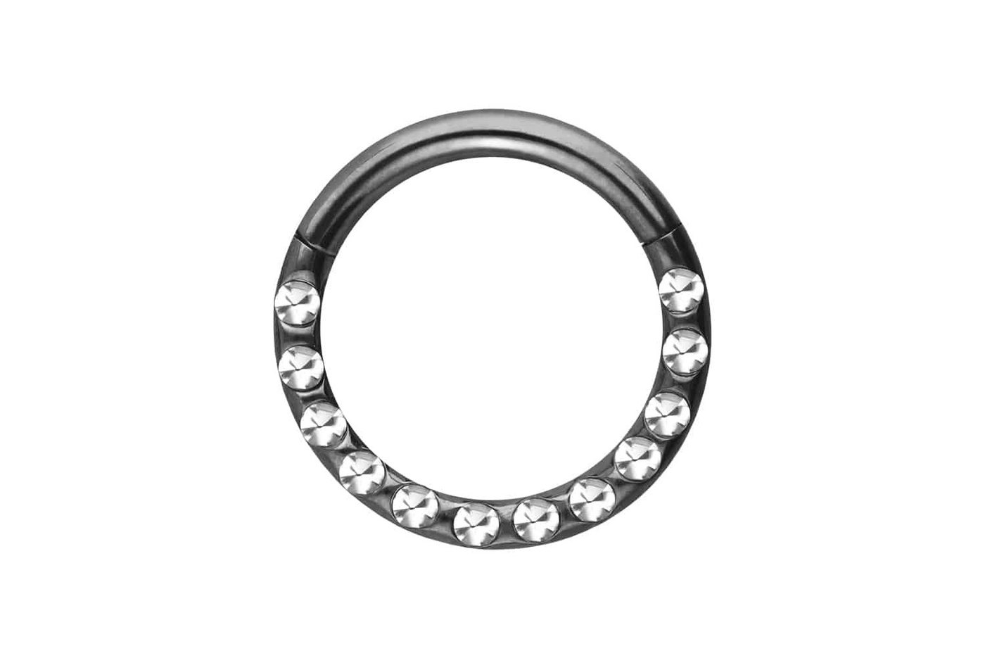 PIERCINGLINE Piercing-Set Titan Segmentring Clicker KRISTALLE + EPOXY (Clicker / 1 Stk) von PIERCINGLINE