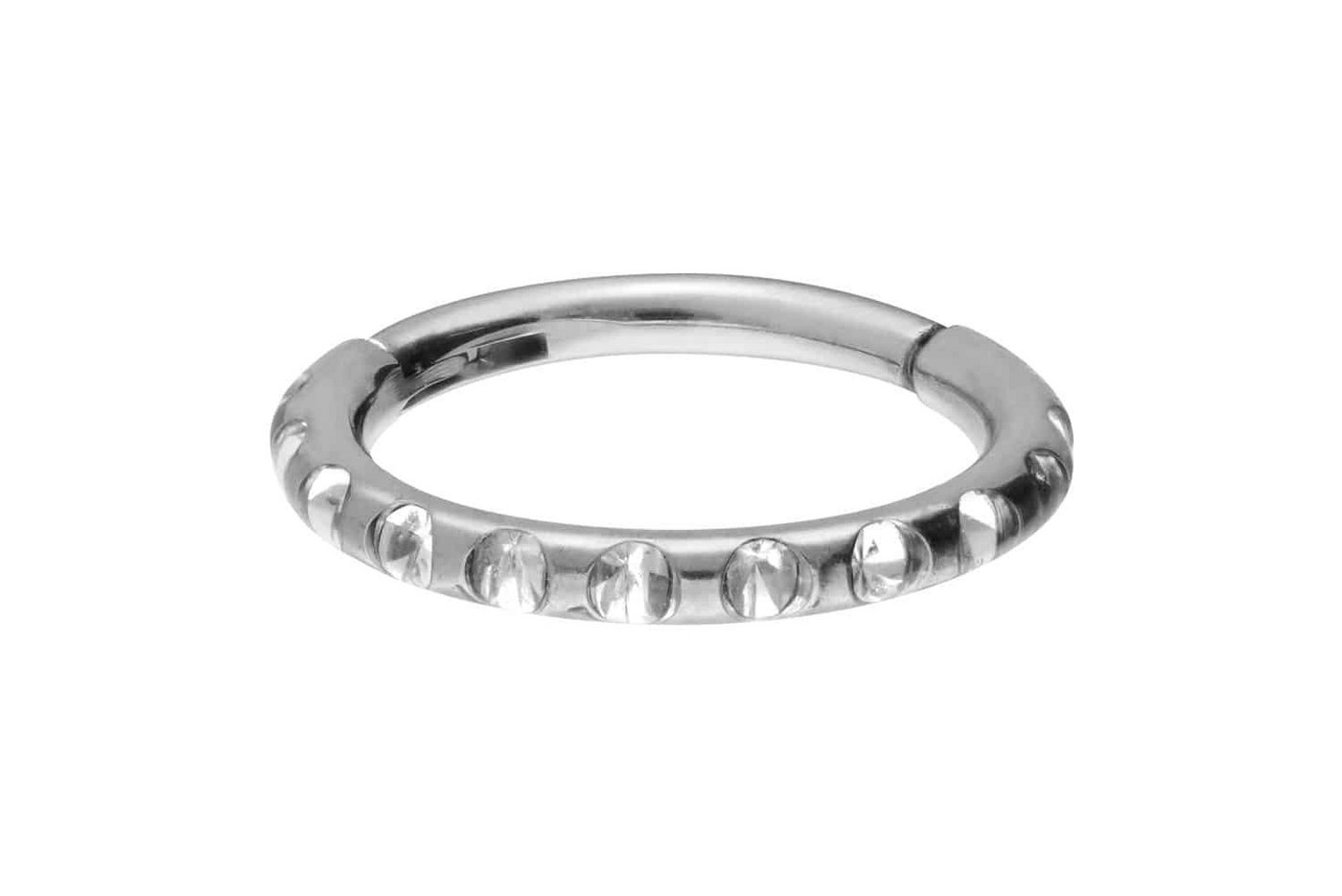 PIERCINGLINE Piercing-Set Titan Segmentring Clicker KRISTALLE + EPOXY (Clicker / 1 Stk) von PIERCINGLINE