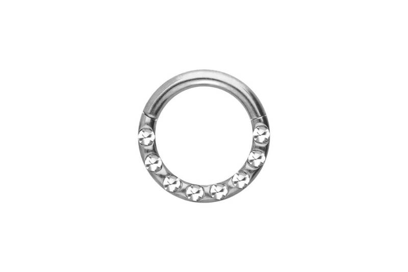 PIERCINGLINE Piercing-Set Titan Segmentring Clicker KRISTALLE + EPOXY (Clicker / 1 Stk) von PIERCINGLINE