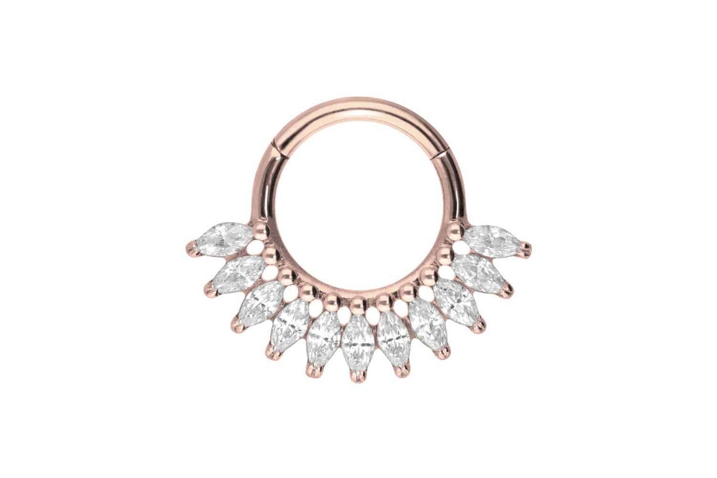 PIERCINGLINE Piercing-Set Titan Segmentring Clicker KRISTALLFÄCHER (Clicker / 1 Stk) von PIERCINGLINE