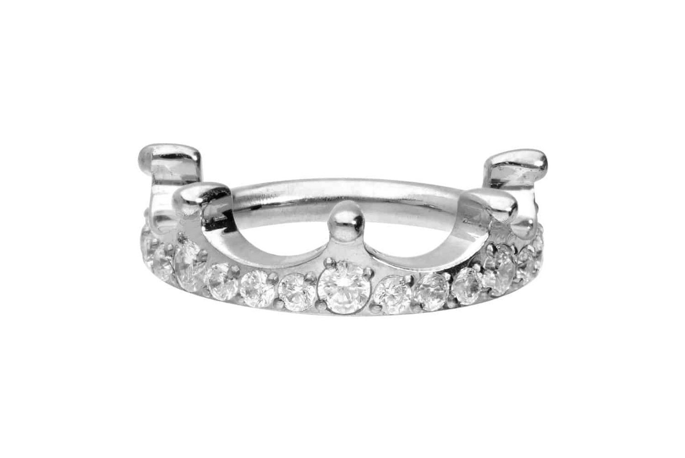 PIERCINGLINE Piercing-Set Titan Segmentring Clicker KRISTALLKRONE (Clicker / 1 Stk) von PIERCINGLINE