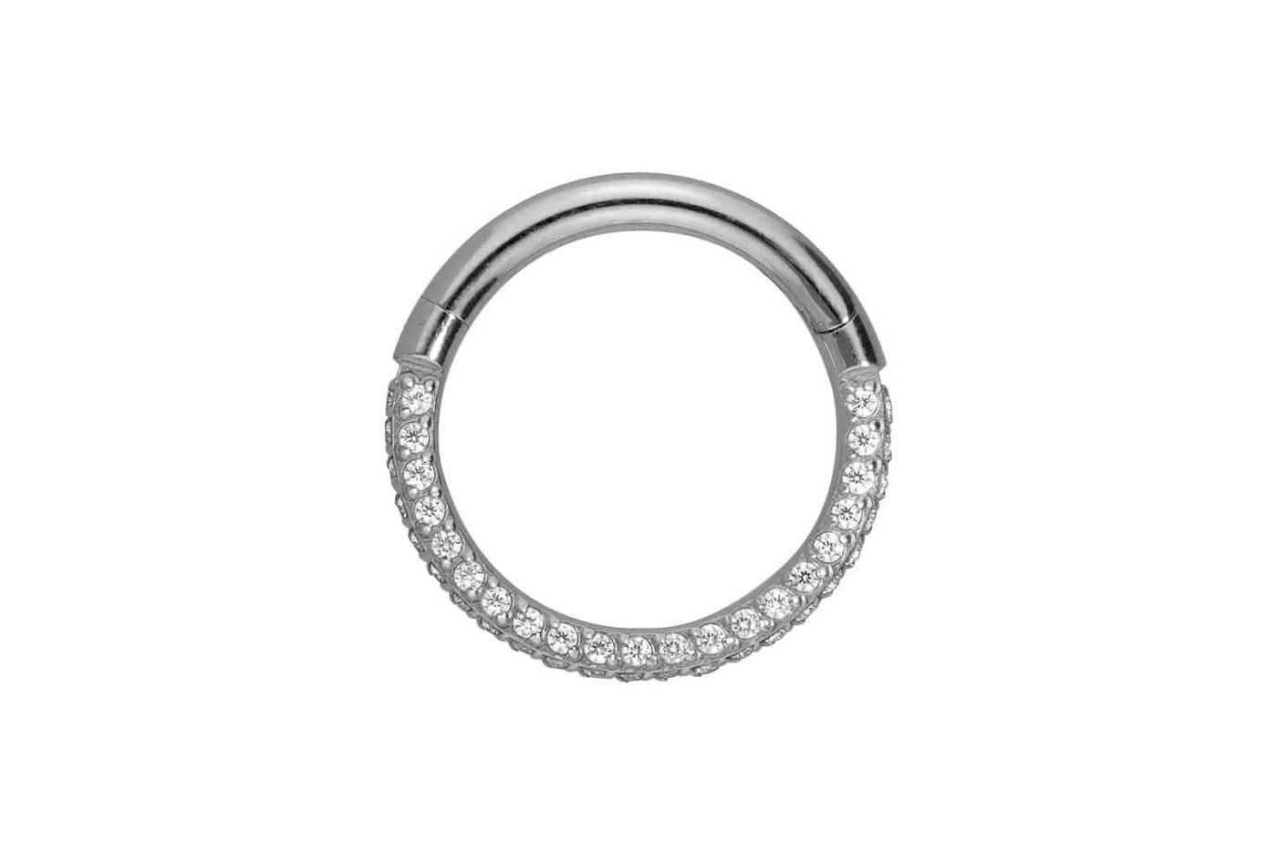 PIERCINGLINE Piercing-Set Titan Segmentring Clicker KRISTALLRAND (Clicker / 1 Stk) von PIERCINGLINE