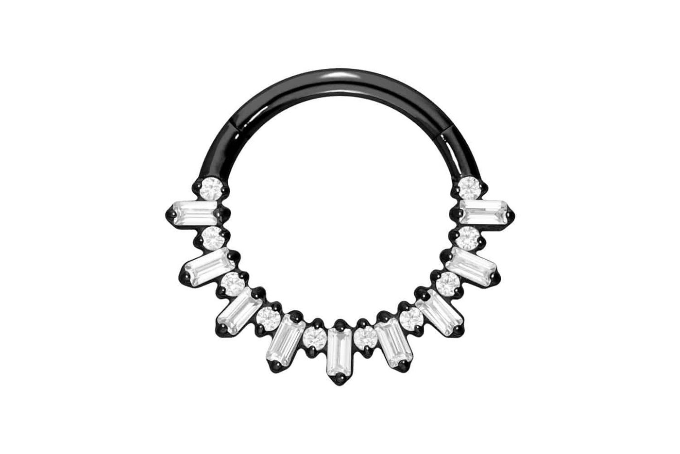 PIERCINGLINE Piercing-Set Titan Segmentring Clicker KRISTALLSONNENSTRAHLEN (Clicker / 1 Stk) von PIERCINGLINE