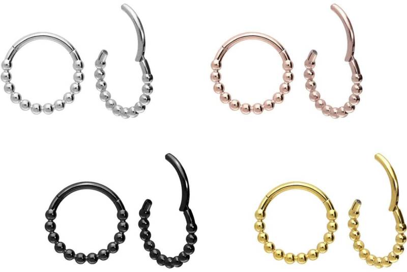 PIERCINGLINE Piercing-Set Titan Segmentring Clicker KUGELN (Clicker / 1 Stk) von PIERCINGLINE