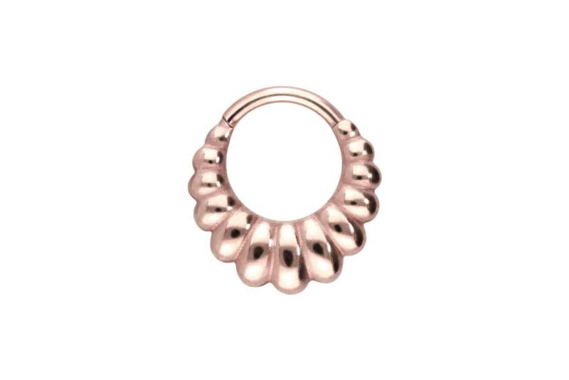 PIERCINGLINE Piercing-Set Titan Segmentring Clicker MUSCHEL-DESIGN (Clicker / 1 Stk) von PIERCINGLINE